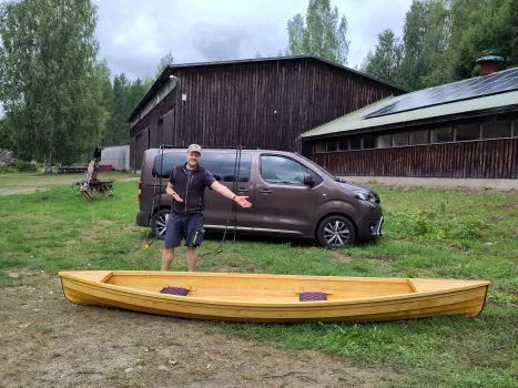 Kai with his Finnia Canoe getting ready for the journey back to Berlin/Germany